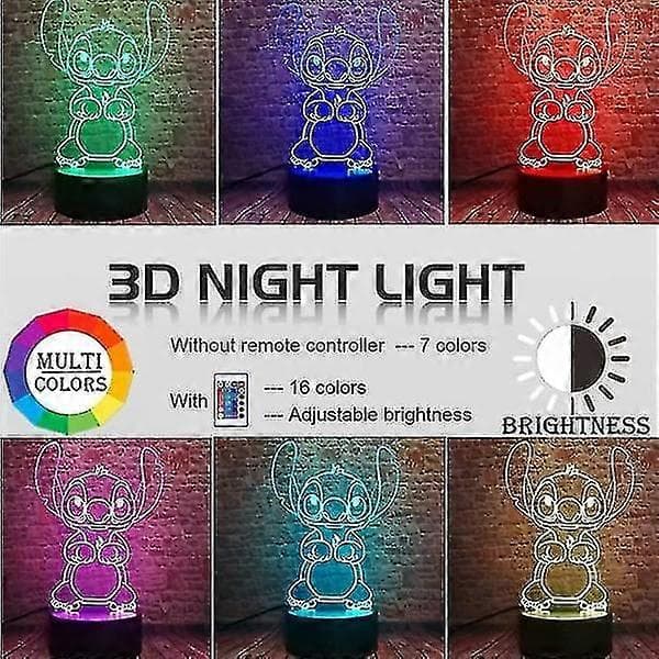 Stitch natlampe, Lilo og Stitch gaver 3D Stitch lampe legetøj