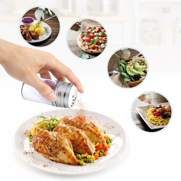 Spice Jars 4-pack with swivel lids, glass, 100 ml, storage for tea, salt, pepper or spices (transparent)