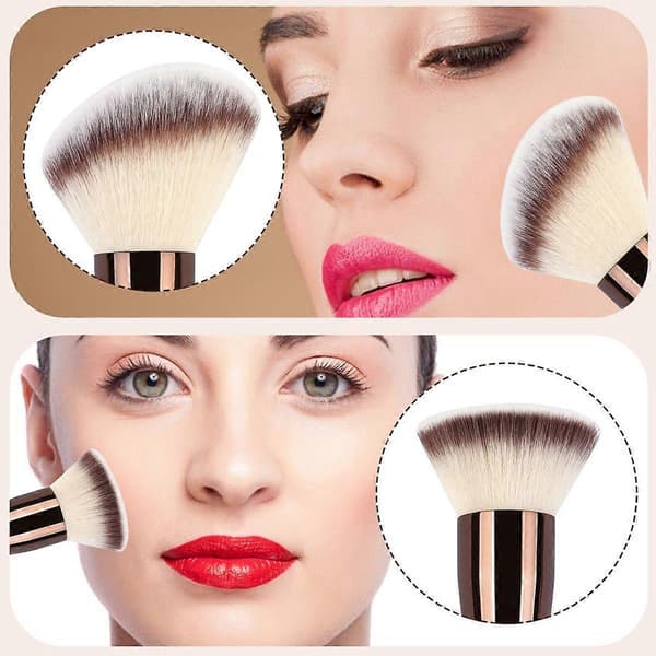 MAANGE Dobbelt Konturbørste med Tætte og Bløde Børstehår til Makeup Setting Puder Rouge Ansigts Kosmetiske Værktøjer