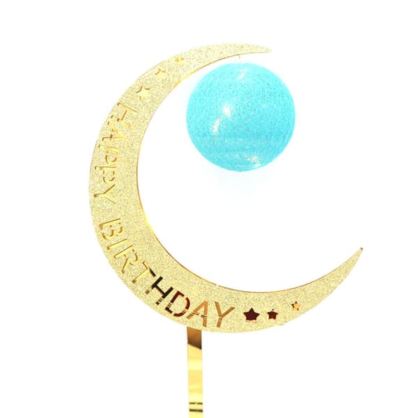 Acrylic Moon Cake Topper, Non-Toxic Cake Decoration