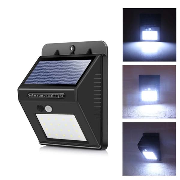 Solcellelampe med bevegelsessensor svart black