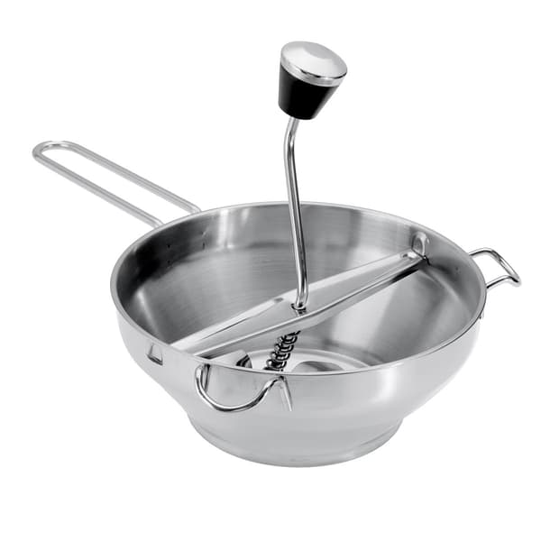 Fødevaremølle i rustfrit stål, 2 liter, 3 blandingsblade, manuel grøntsagspurémaskine