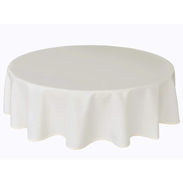 Rund duk laget av kvalitetsmateriale 140cm 55 Krem