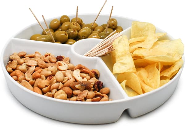 Snackstallrik, Vit, 19,5 x 19,5 x 3,5
