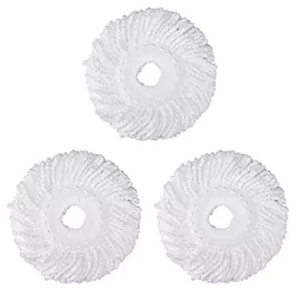 3 Erstatningsmopper - For 360 Graders Spinnmopp - Mikrofiber Erstatningsmopp - Rund S