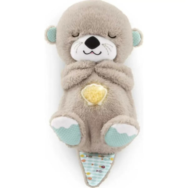 Baby Sound Machine Otter Pluche Baby Toy Met Ritmische Beweging En Aanpasbare Lichten Musik Grey