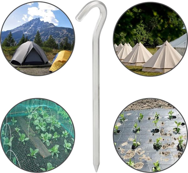 Teltpløkker i aluminiumslegering til camping og fodboldnet - 8 stk.