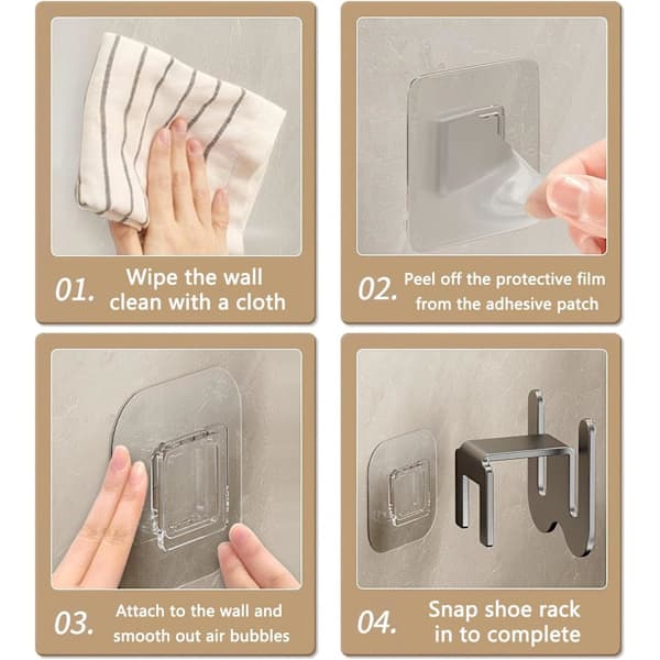 4-piece shoe rack without installation, suitable for indoor and outdoor use, saves space