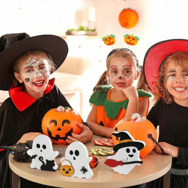 Halloween spøgelsesdekoration 3-delt sæt til bord og hylde