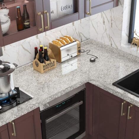 40 cm x 5 m Self-Adhesive Granite Wallpaper, for Kitchen Countertops, Worktops, Self-Adhesive Backsplash, Removable Kitchen Backsplash Paper