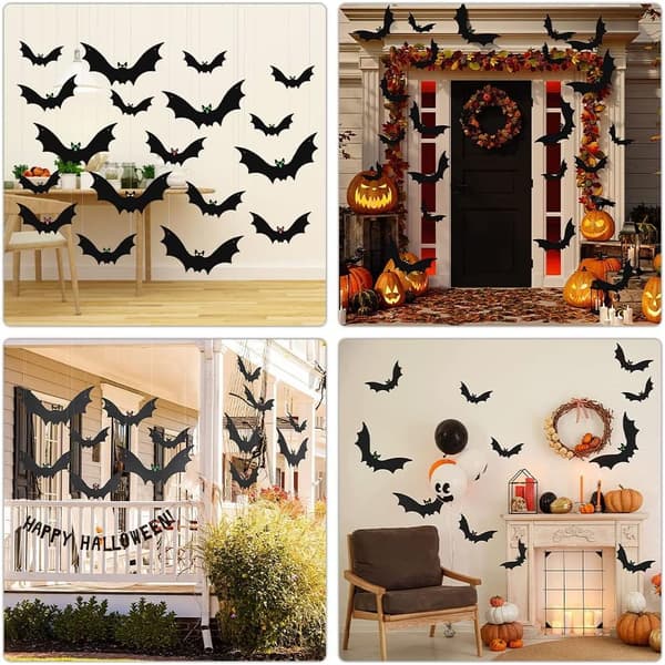 18 flyvende flagermusdekorationer til Halloween udendørs udstilling-FX-