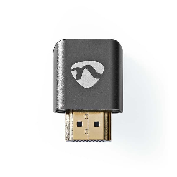 HDMI-adapteri, kulma 270°, kullattu, alumiini, harmaa, 1 kpl