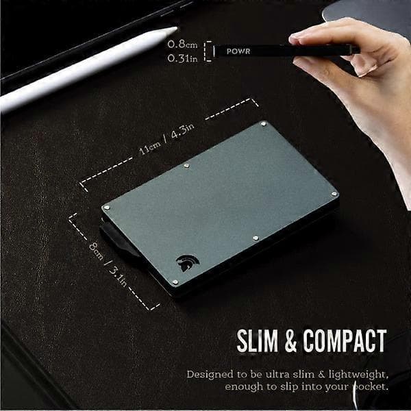 POWR Card Holder, Wallet, RFID Blocking Card Holder, Slim Wallet and Contactless Credit Card Protector Titanium