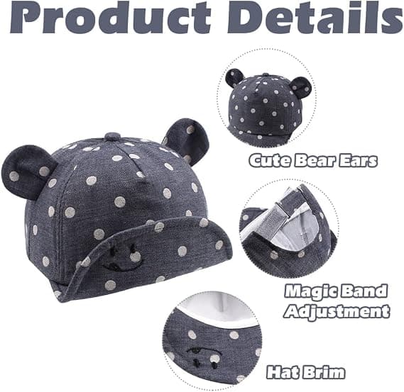 Sjömans-Polka Bomulls Babykeps Barn 1-2 År Justerbar Solhatt