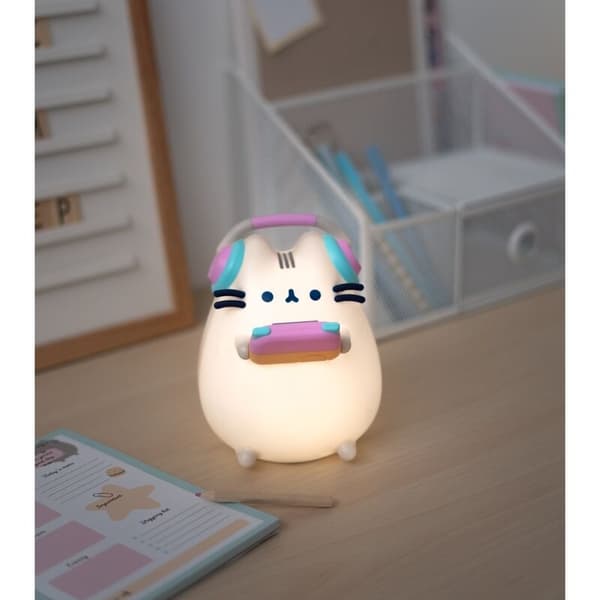 Pusheen LED-skrivebordslampe, USB eller 3 AA-batterier, PVC