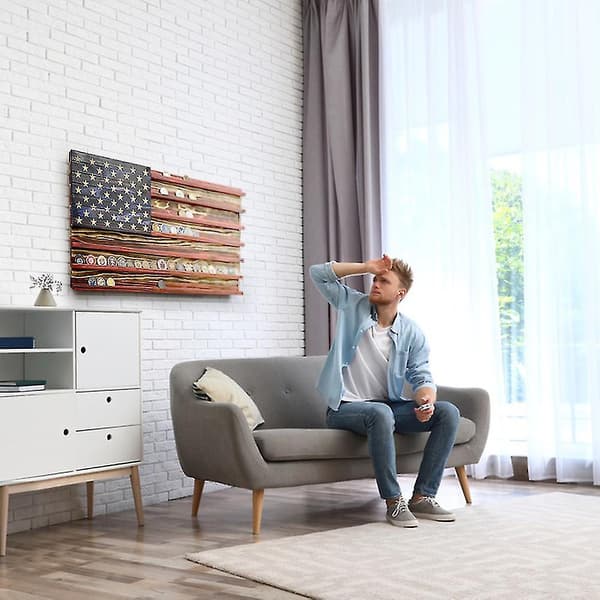 Håndlaget Flagg Utfordringer Mynt Display Rack Personlig Myntsamling Rack Bursdagsgave
