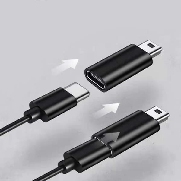 USB C hona till Mini USB hane-adapter för GPS-navigering, Typ C-adapter silvergrå Silver gray