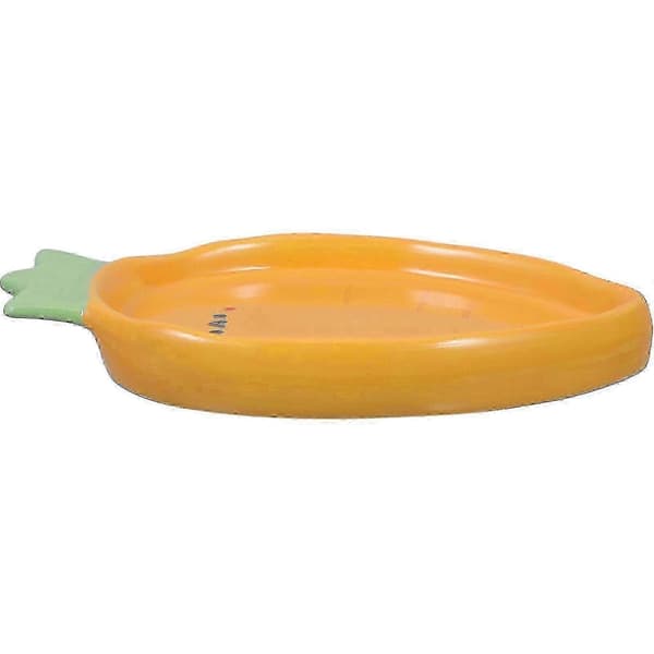 Fruit Plate Ceramic Dessert Tray for Kitchen Use Orange Carrot Shaped Plate[DB]