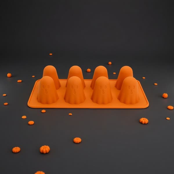 Giftfria spökformar i silikon för DIY-desserter med Halloween-tema