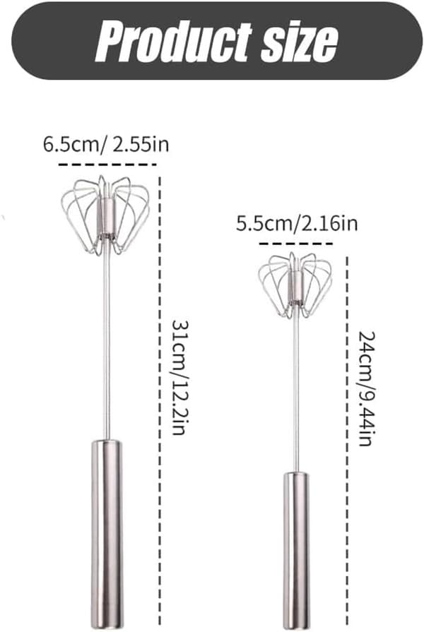Eggvisp - Eggerører - Kremvisp - Minivisper - Melkeskummer - Manuell - bland, visp, pisk og rør (25 cm)