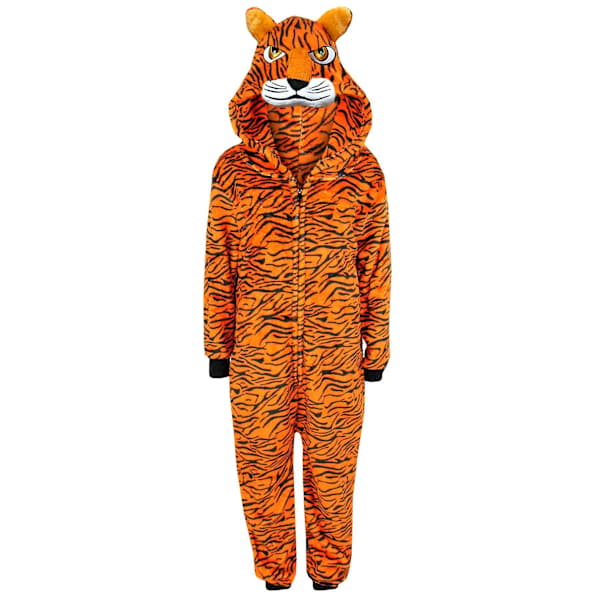 Barn Unisex Tiger-trykt Loungewear Onesie - STØRRELSE: 9-10 År