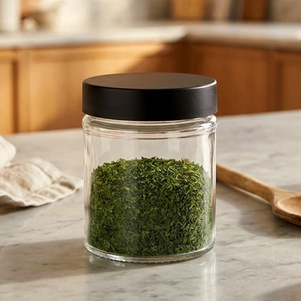 Opbevaringsglas med sort låg, 300 ml