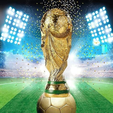 VM-trofæ Hercules-pokal harpiksreplika fodbold-VM-souvenir 21 cm 300 g
