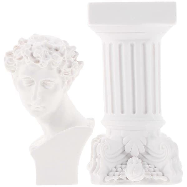 1 sett romersk søyle David-statue gresk David-statue harpiks skulptur hjemmeinnredning