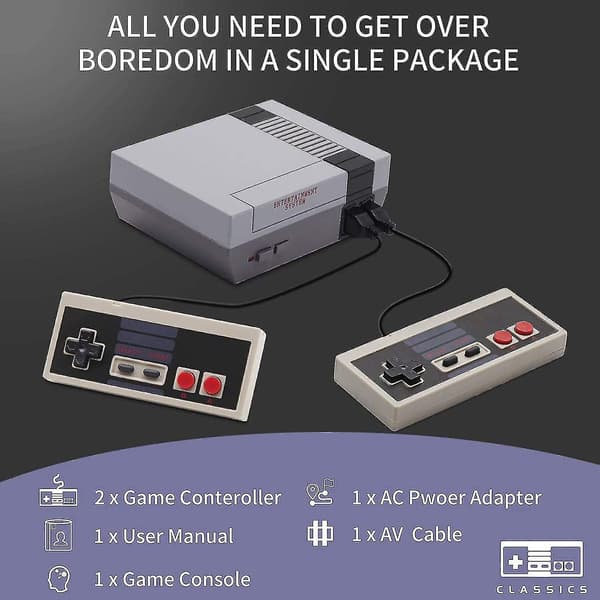 Classic Retro Gaming Console, Mini Video Game Consoles with 620 Games - AV Output