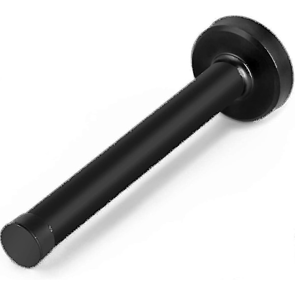 Dørstopper, 15 cm lang dørstopper, veggmontert, kraftig solid svart dørstopper børstet rustfritt stål med myk gummiknott - Perfekt black 6 Inch