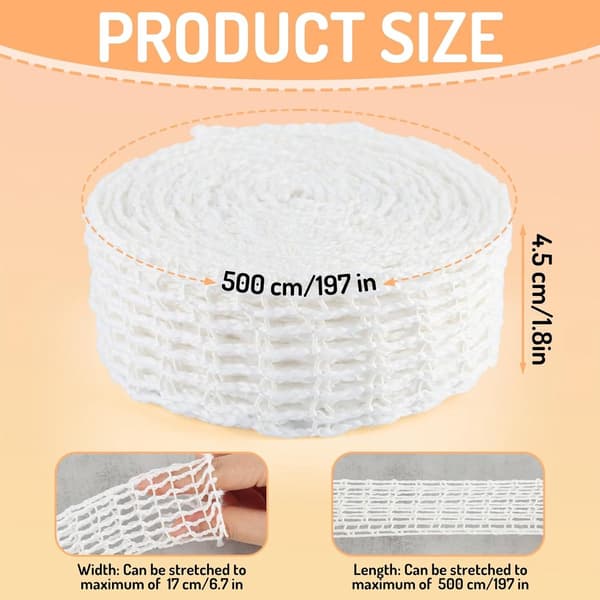 5m Meat Net on a Roll - Elastic Roasting Net, Sausage Net, Kitchen Twine - for Cooking, Smoking, Hanging Meat - White