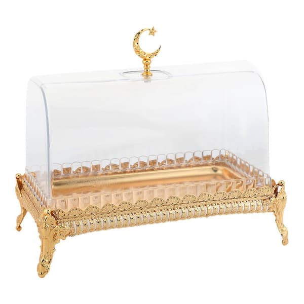 Serving Tray Cake Stand with Lid Rectangular Candy Display Muslim Tray Butter Dish Serving Tray for Chocolate Pastries Fruit Cakes