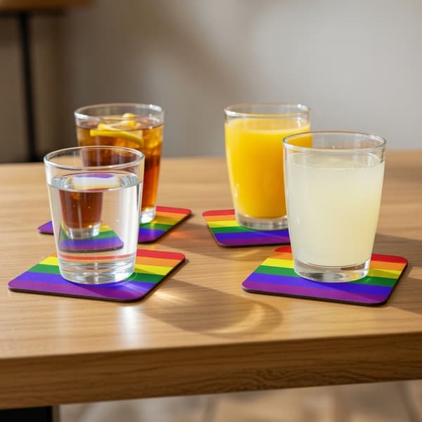 4-pak - Glasbrikker Pride - Underlag til Glas multifärg multicolor