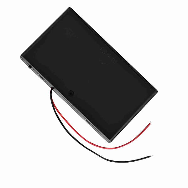 Portable AA Battery Holder Storage Box with Lid and Switch