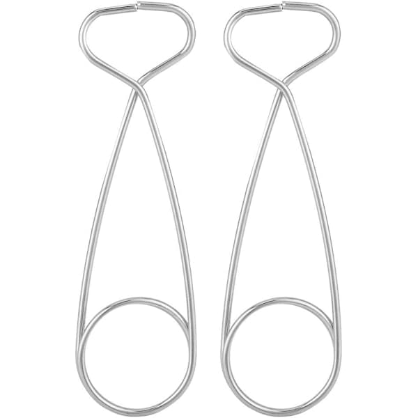 2 Pieces Stainless Steel Water Bottle Kettle Hanging Hooks Fish Mouth