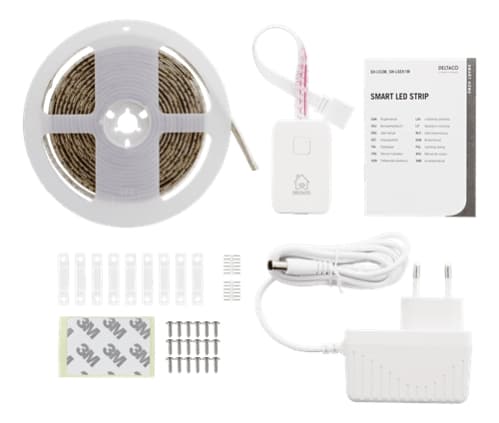 Deltaco Smart Home LED-stripe RGB, WiFi dimbar, 3m - Hvit