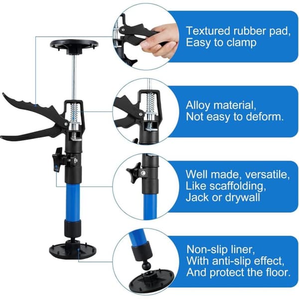 Teleskopstøtte 30-59 cm/50-115 cm, Maks. belastning 40 kg, Støttestang til loftmontering og gipsplader