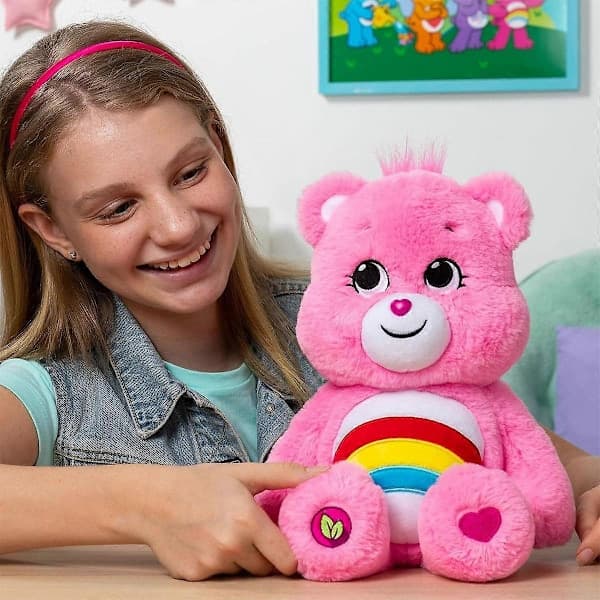 Care Bears 35cm Glitter Belly Medium Plysj - Cheer Bear