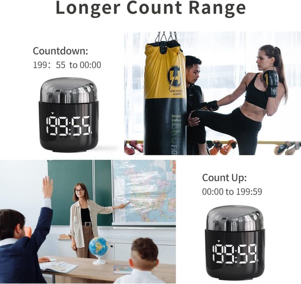 Digital Kitchen Timer, Countdown Timer with Large LED Display Volume Adjustment, Timer for Cooking