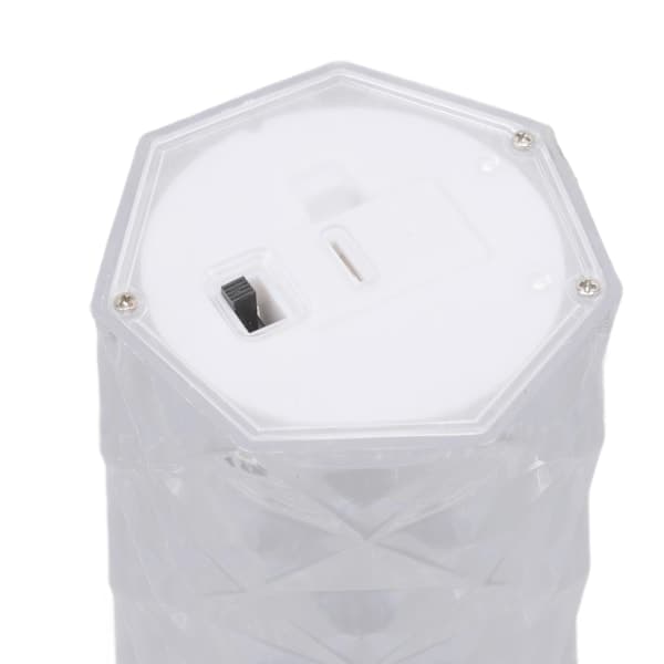 Kristallbordslampa IP54 Vattentät Transparent Mini LED Varmvit för Sovrum Sängbord