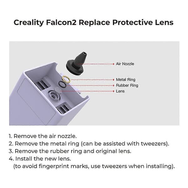 Creality Falcon2 Replacement Protective Lens for Laser Module Head Laser Engraver Replacement 5pcs/set