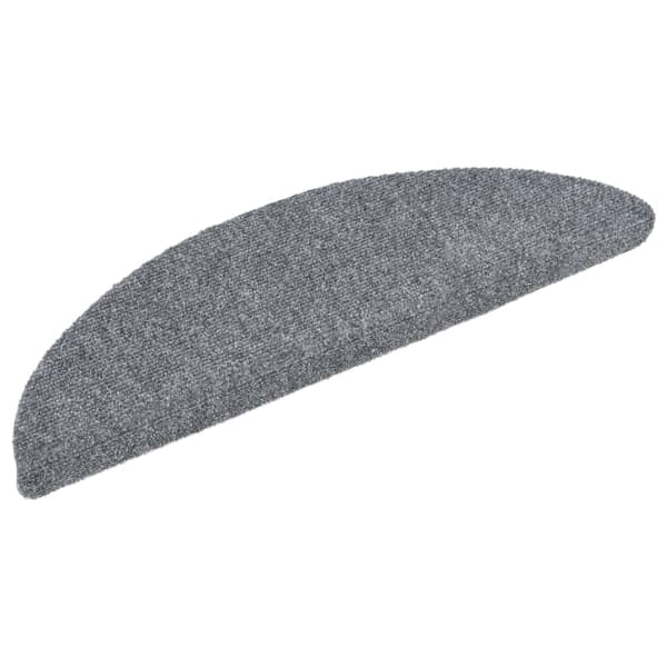 vidaXL Trappetrinnmatter selvklebende 10 stk lysegrå 56x17x3 cm brodert grå gray