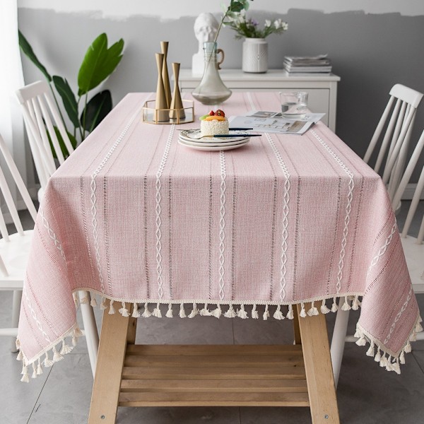 Rektangulær duk i bomulls-lin stoff, rektangulære duker grå Gray 90x140cm
