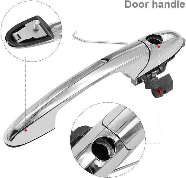 Utvendig dørhåndtak høyre krom passer til Fiat 500 førerside, 735592012