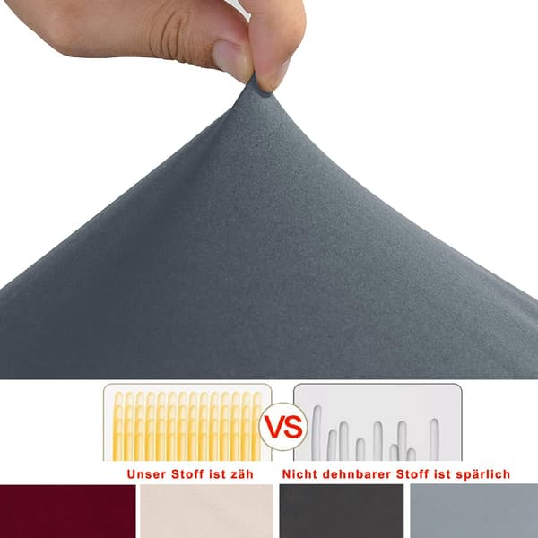 Stolebetræk Sæt med 4 Stretch Universal Polyester Lysegrå