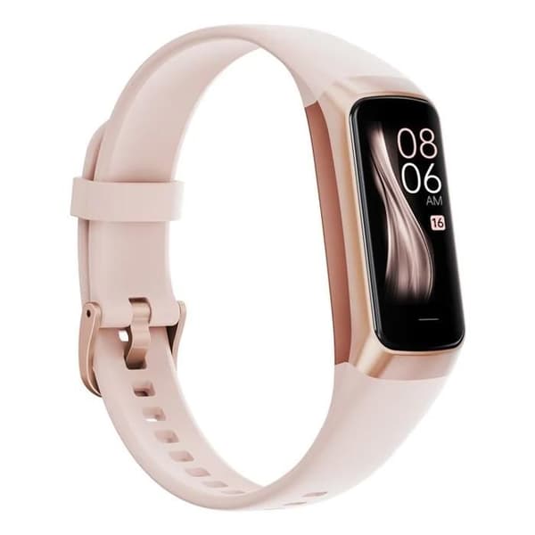 Smartklocka C60 Rosa 1,1\" AMOLED Hälsoövervakning Puls Blodsyre Vattentät 3 ATM