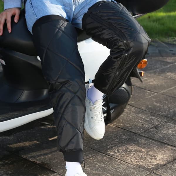 Windproof Motorcycle Knee Pads, Winter Waterproof Down Leg Covers with Zipper, Unisex