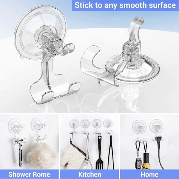 Razor Holder with Suction Cup, 2-Pack Reusable Razor Hooks