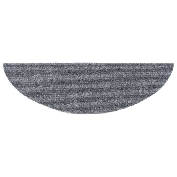 vidaXL Trappetrinnmatter selvklebende 10 stk lysegrå 56x17x3 cm brodert grå gray