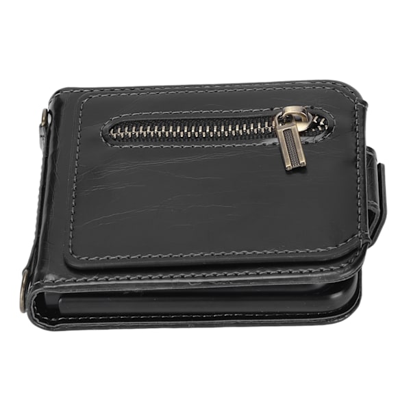Multifunktionel Wallet Case med Kortholder til Z Flip 3 Foldbar Telefon Læder Etui Mobiltelefontilbehør Sort 0.3